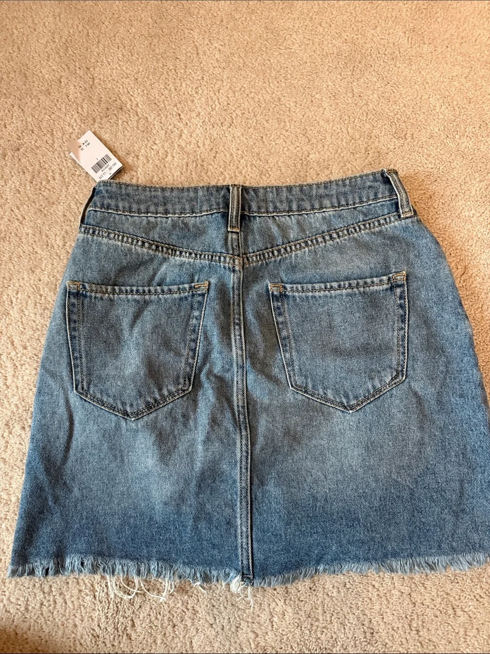 Hollister Ripped Denim Mini Skirt - Light Blue